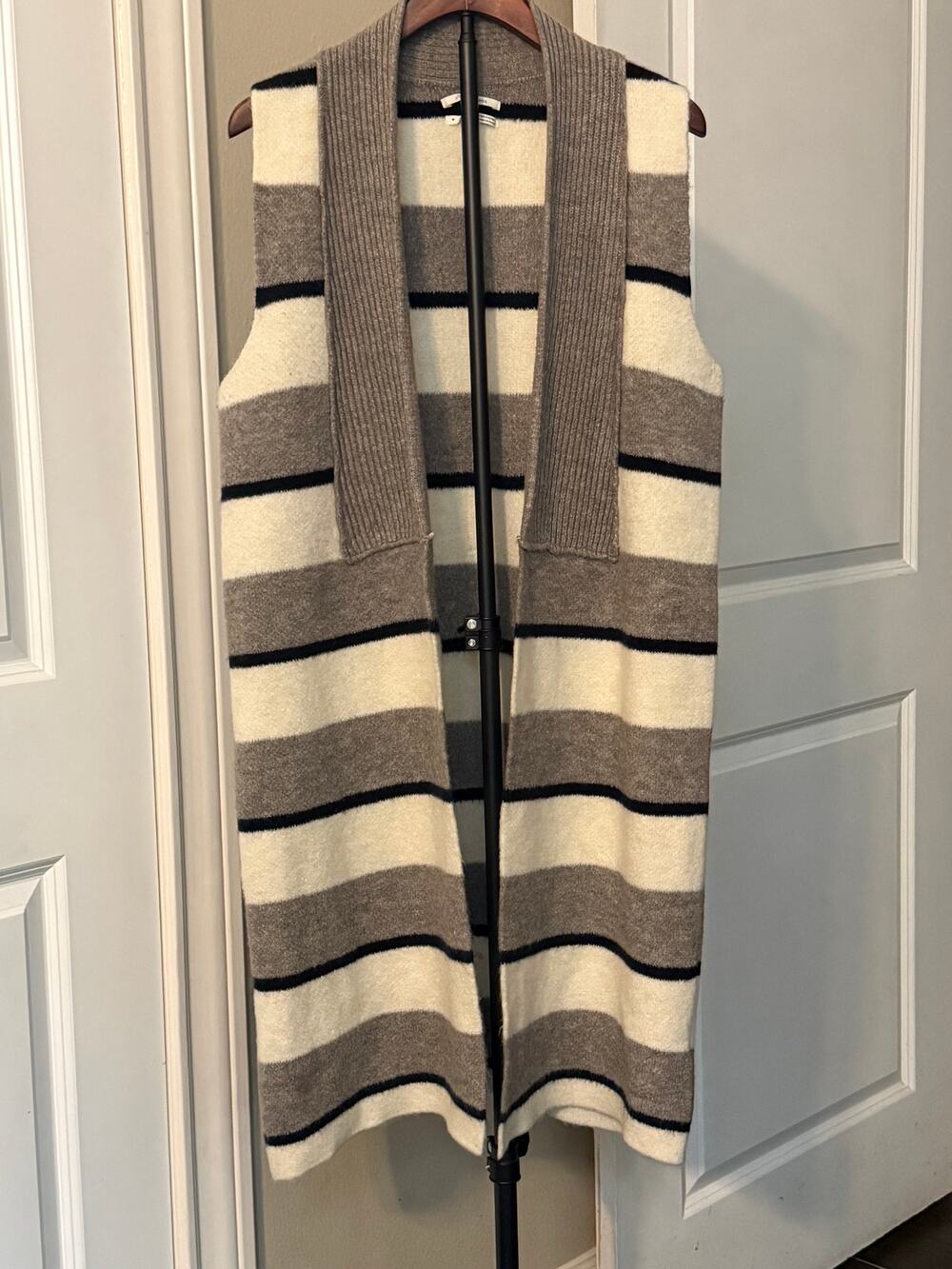 Anthropologie Striped Tunic-Length Sweater Vest M